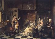 Jan Steen As the old sing,so twitter the young Sweden oil painting reproduction